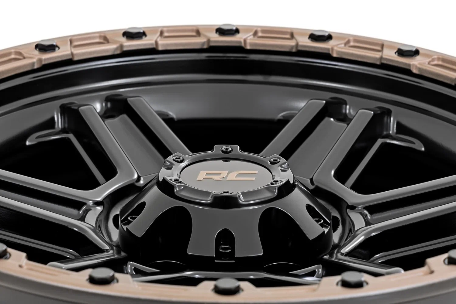 Rough Country 79 Series Wheel Black w_Bronze Ring 17x8.5 6x135 0mm 79170917